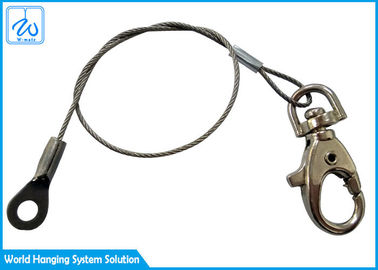 Carabinerの鋼鉄1.5mm目のループ ワイヤー ロープのSilingワイヤー ロープの締縄